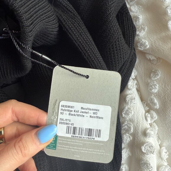 NWT Canada Goose Men's Hybridge Knit Jacket In Black Quilted Padded Panel Zip Up - Picture 3 of 8